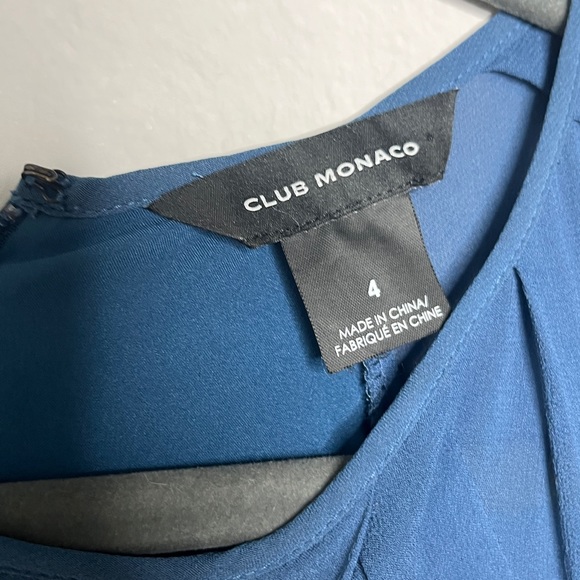 Club Monaco blue silk long sleeve dress size 4 - Picture 6 of 8